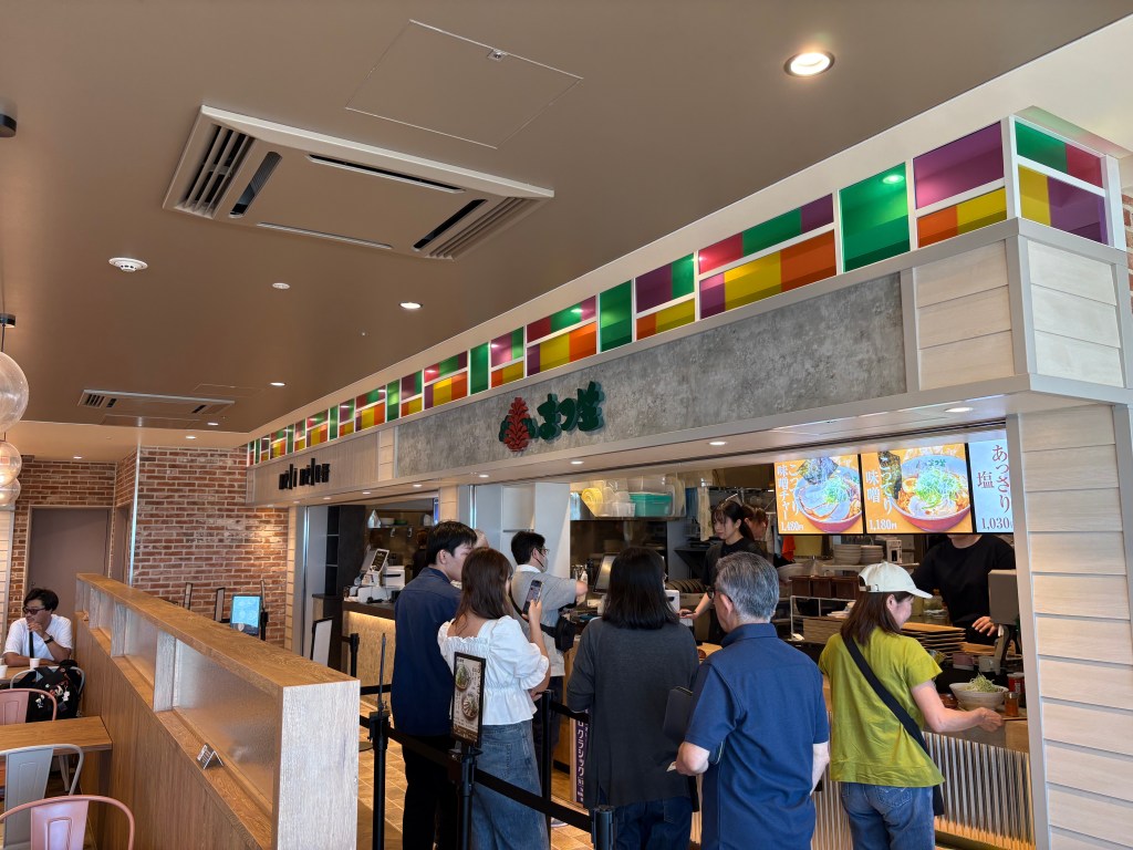 Ordering counter of ramen shop "Matsukasa" located in the 3rd-floor food court of Hakodate Airport.